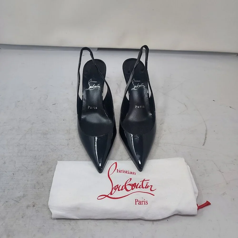Christian Louboutin Black Patent Hot Chick Slingback Pump - Picture 7 of 12